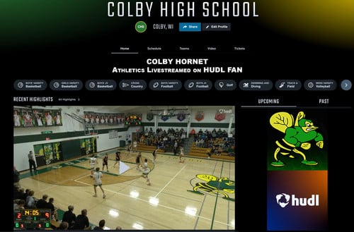 Go to Athletic Livesteaming through Hudl Fan